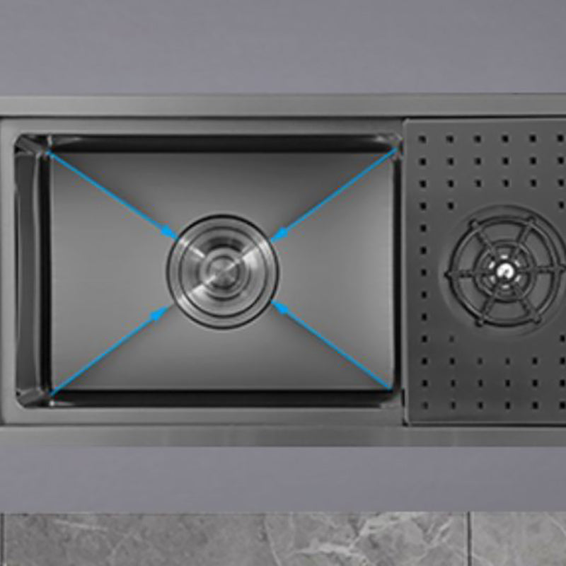 Modern Sink Overflow Hole Single Basin Kitchen Sink with Drain Assembly