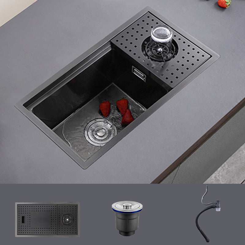 Modern Sink Overflow Hole Single Basin Kitchen Sink with Drain Assembly