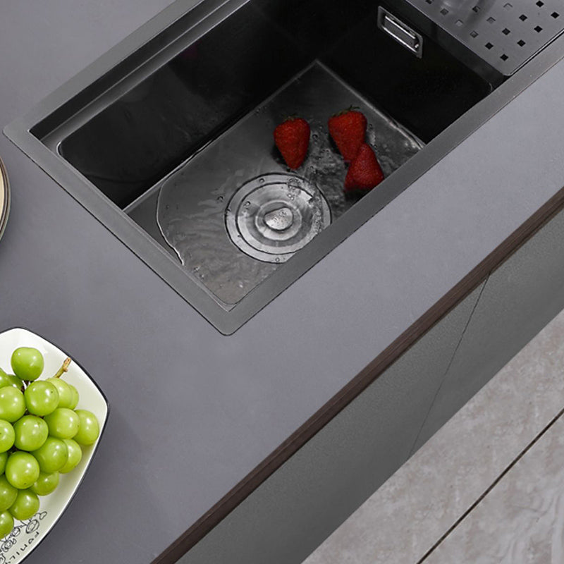Modern Sink Overflow Hole Single Basin Kitchen Sink with Drain Assembly