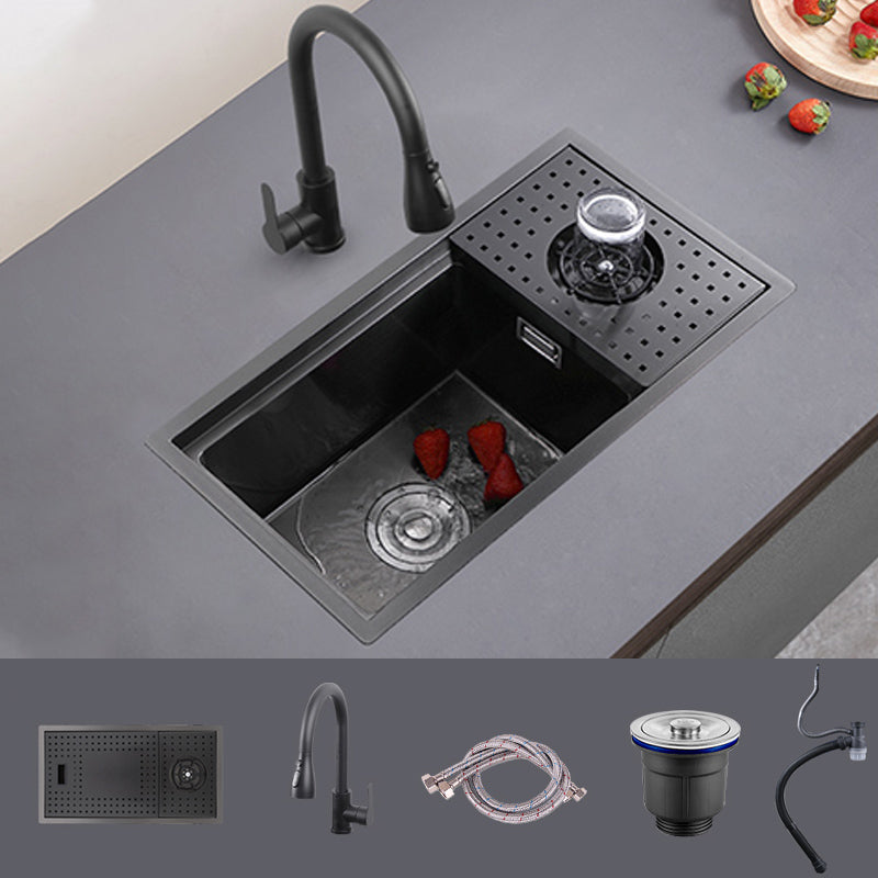 Modern Sink Overflow Hole Single Basin Kitchen Sink with Drain Assembly
