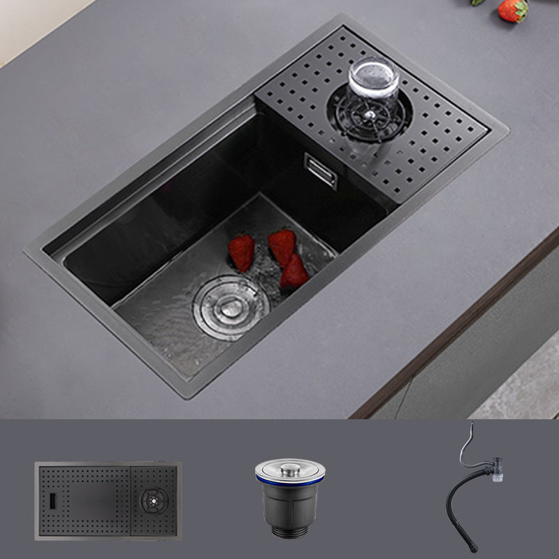 Modern Sink Overflow Hole Single Basin Kitchen Sink with Drain Assembly