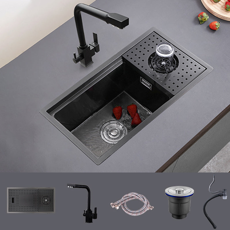 Modern Sink Overflow Hole Single Basin Kitchen Sink with Drain Assembly