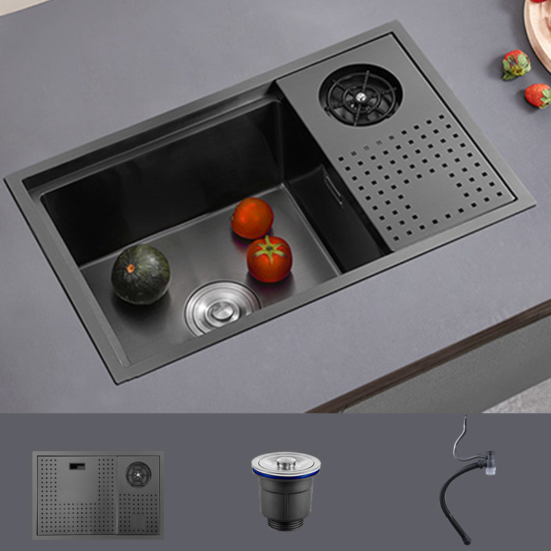 Modern Sink Overflow Hole Single Basin Kitchen Sink with Drain Assembly