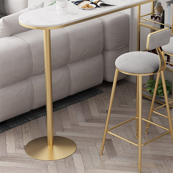 Modern Style Bar Table Set 1/3 Pieces Faux Marble Counter Table with Upholstered Stools