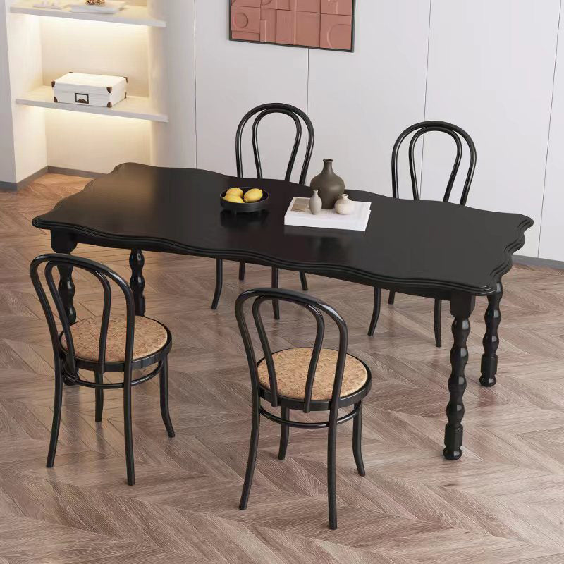 Modern Rectangle Wood Dining Table 1/2/4/5 Pieces Dining Set for Cafe