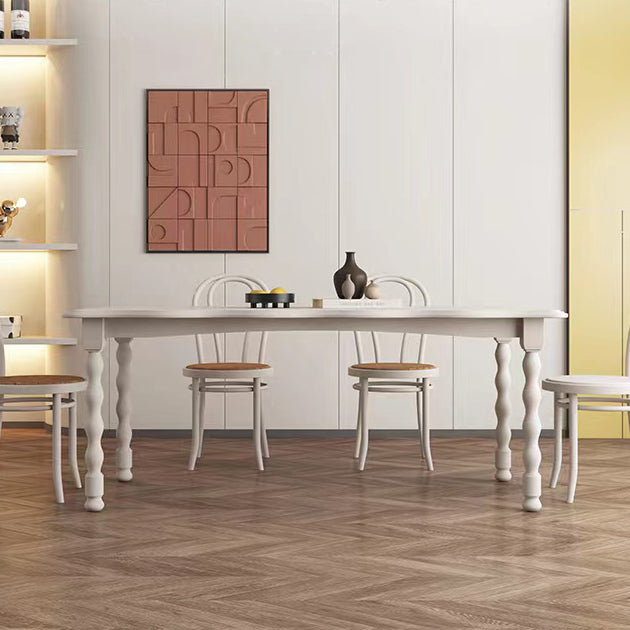 Modern Rectangle Wood Dining Table 1/2/4/5 Pieces Dining Set for Cafe