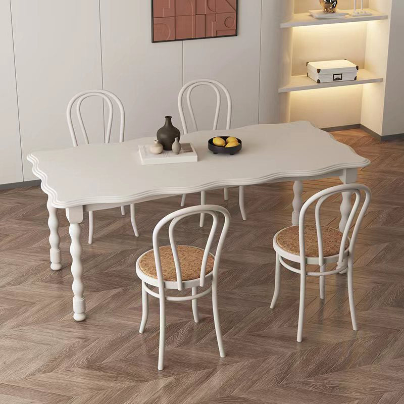 Modern Rectangle Wood Dining Table 1/2/4/5 Pieces Dining Set for Cafe