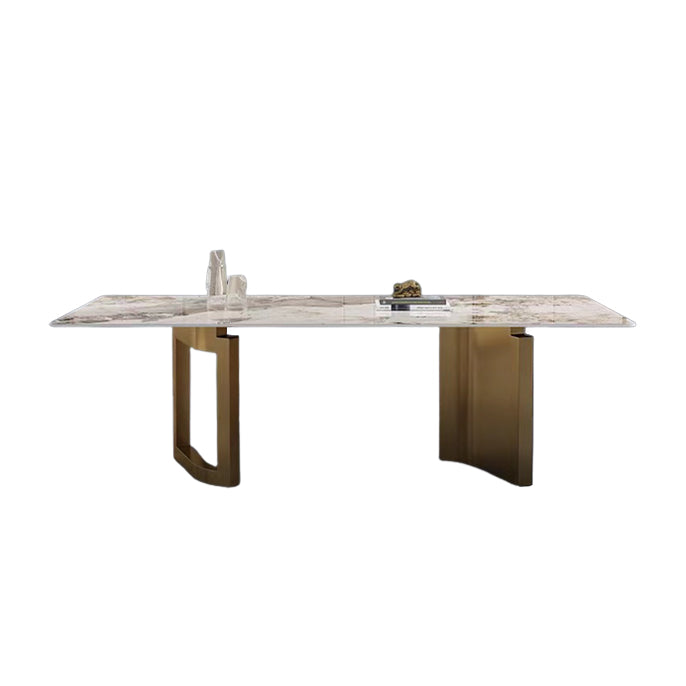 High Gloss Beige Dining Table Set 1/4/5 Pcs Dinette Set with Leather Chairs