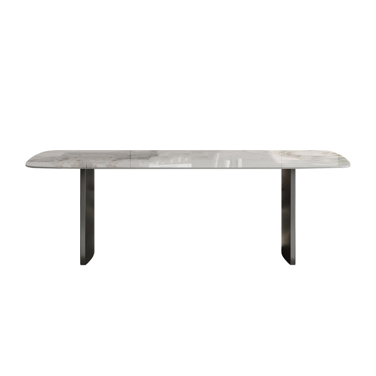 White Stone Dining Set with Padded Chairs 1/4/5/6 Pcs Modern Dinette Set