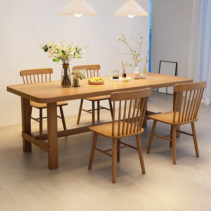 Kitchen Solid Wood Furniture 1/5 Pieces Standard Height Casual Dining Room Table Set