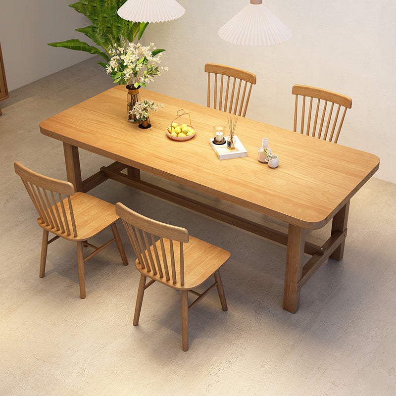 Kitchen Solid Wood Furniture 1/5 Pieces Standard Height Casual Dining Room Table Set