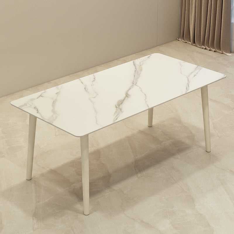Modern Rectangle Stone Dining Table 1/5/7 Pieces Dining Set for Cafe