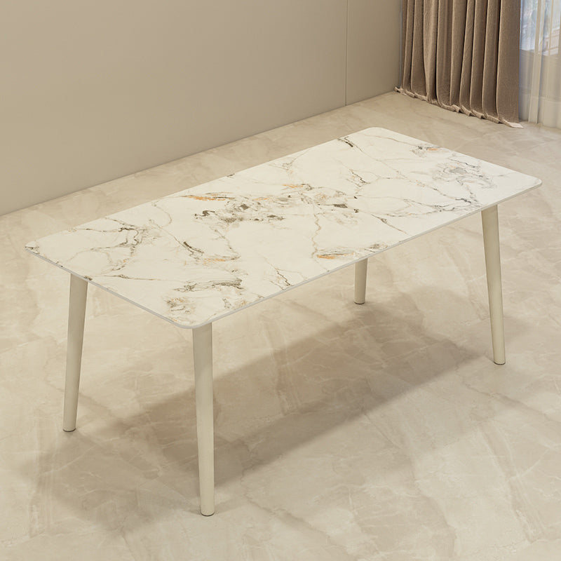Modern Rectangle Stone Dining Table 1/5/7 Pieces Dining Set for Cafe