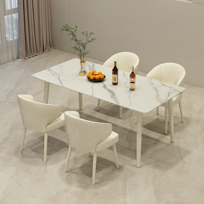 Modern Rectangle Stone Dining Table 1/5/7 Pieces Dining Set for Cafe