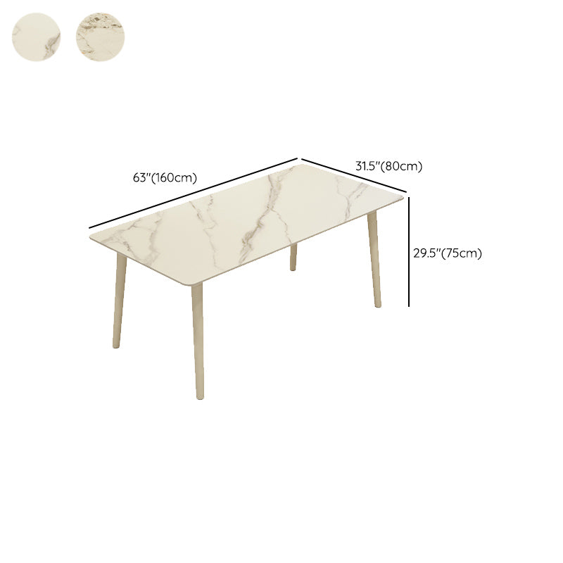 Modern Rectangle Stone Dining Table 1/5/7 Pieces Dining Set for Cafe