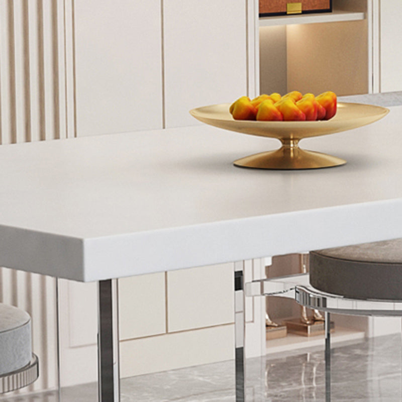 Modern Rectangle Stone Dining Table 1/2/5/7 Pieces Dining Set for Cafe