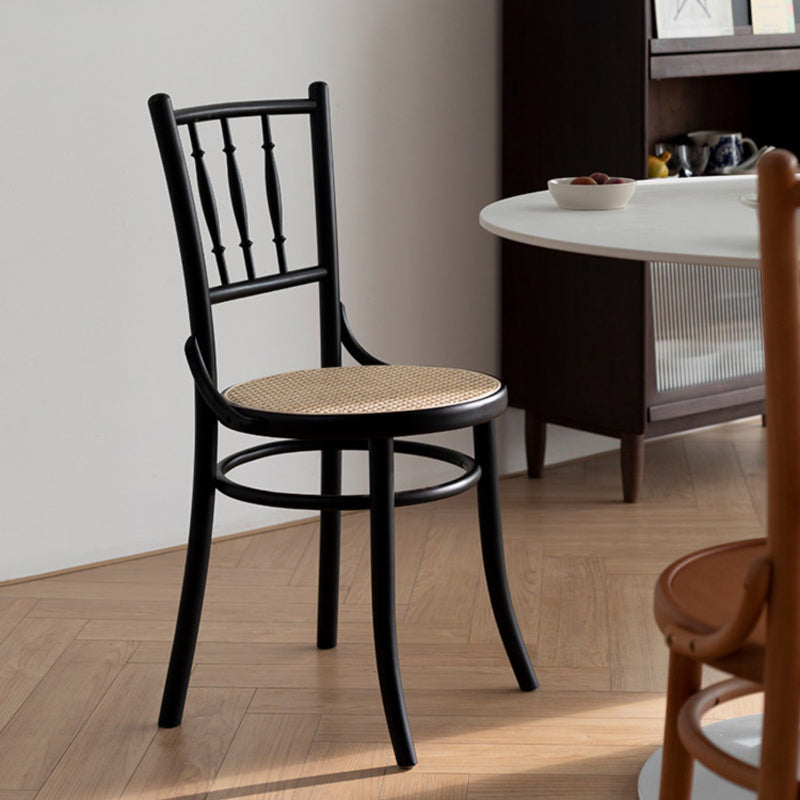 Industrial Style Side Chair Slat Back Solid Wood Dining Chair for Home