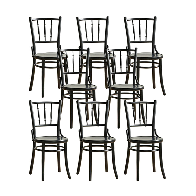 Industrial Style Side Chair Slat Back Solid Wood Dining Chair for Home