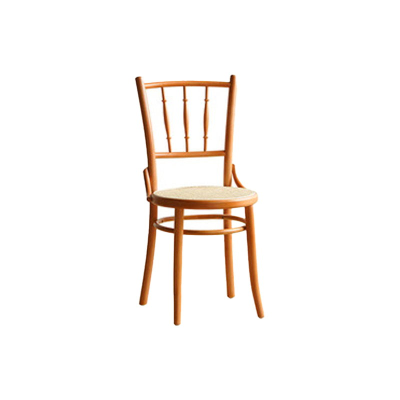 Industrial Style Side Chair Slat Back Solid Wood Dining Chair for Home
