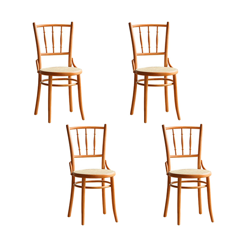 Industrial Style Side Chair Slat Back Solid Wood Dining Chair for Home
