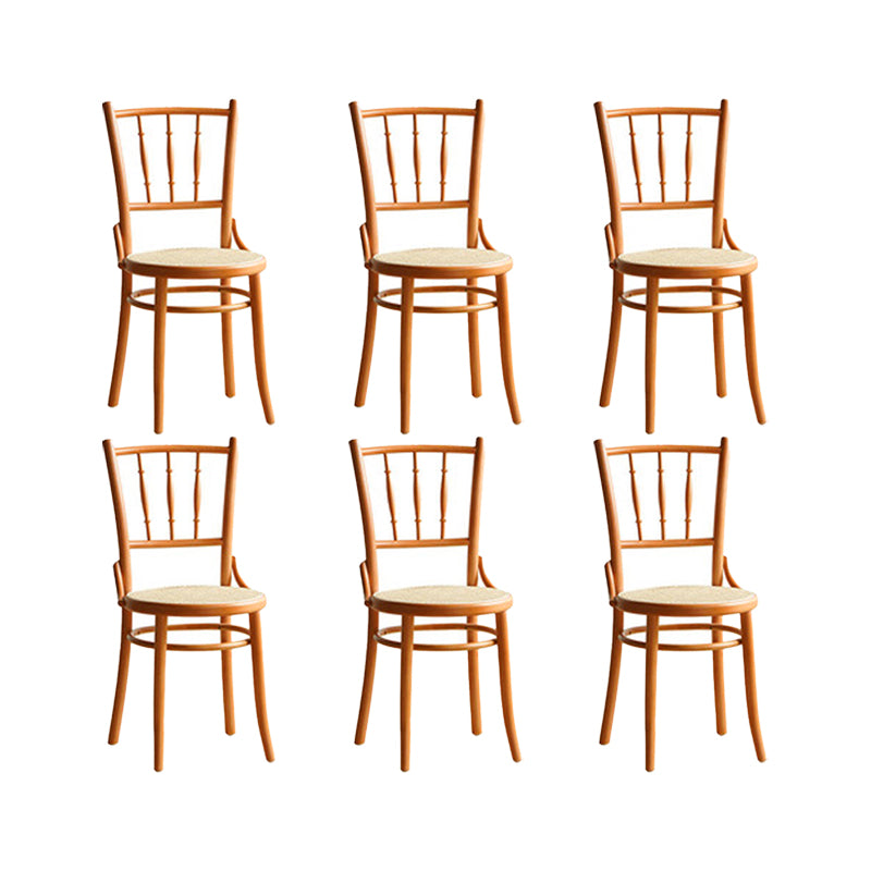 Industrial Style Side Chair Slat Back Solid Wood Dining Chair for Home