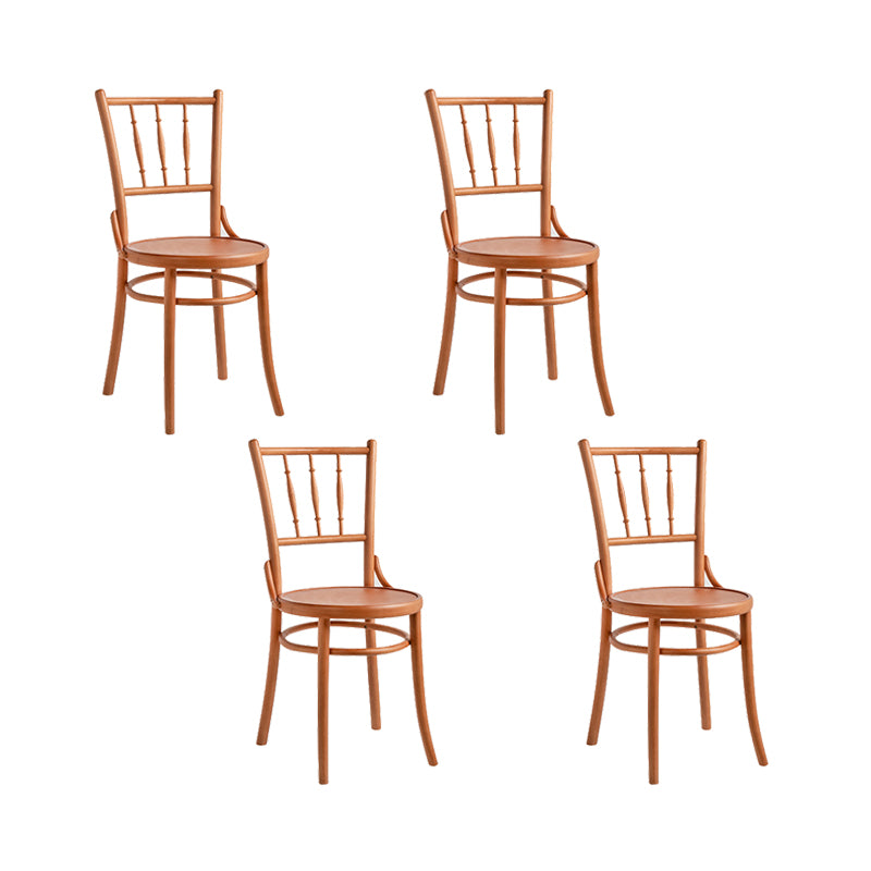 Industrial Style Side Chair Slat Back Solid Wood Dining Chair for Home