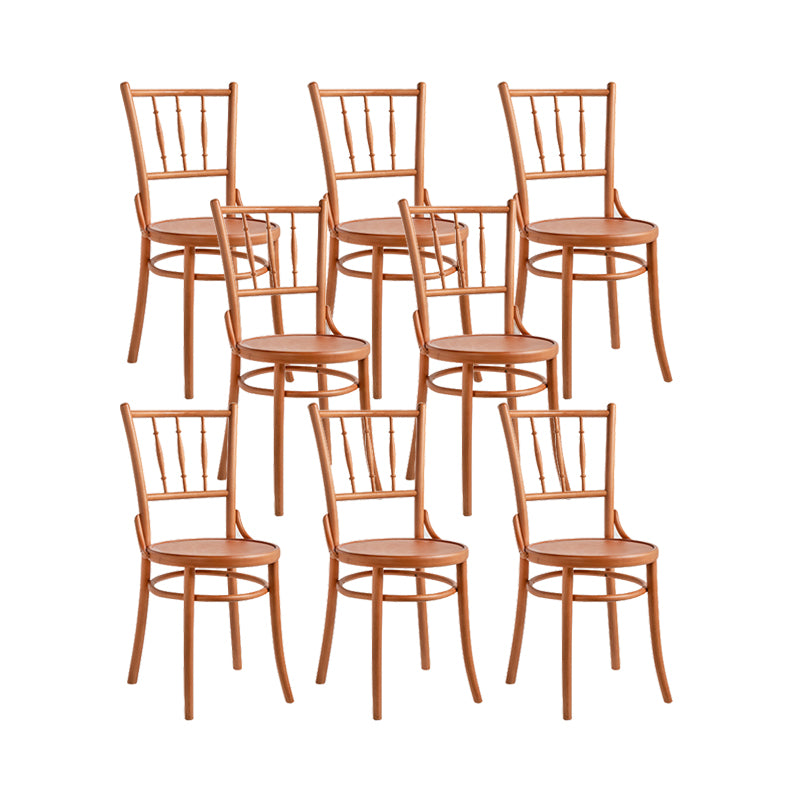Industrial Style Side Chair Slat Back Solid Wood Dining Chair for Home