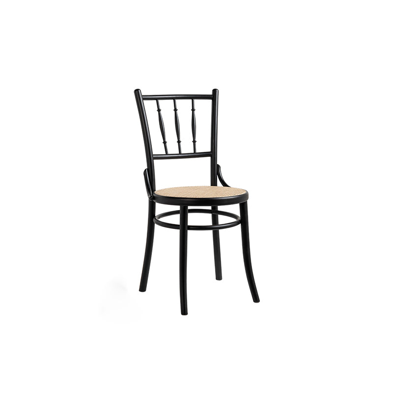 Industrial Style Side Chair Slat Back Solid Wood Dining Chair for Home