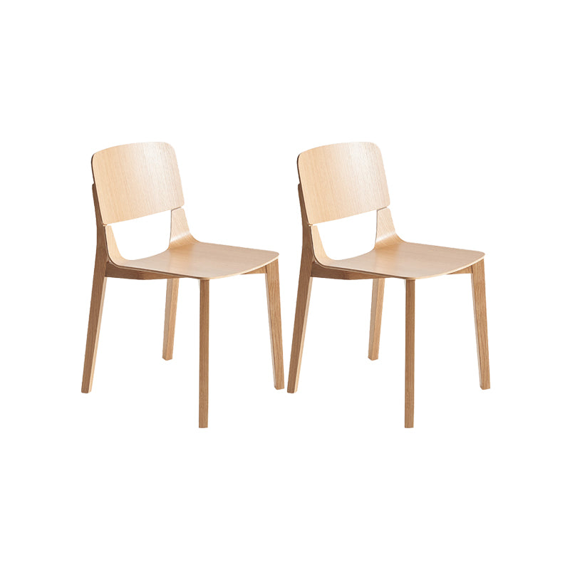 Solid Wood Side Chair Industrial Open Back Dining Chair for Home
