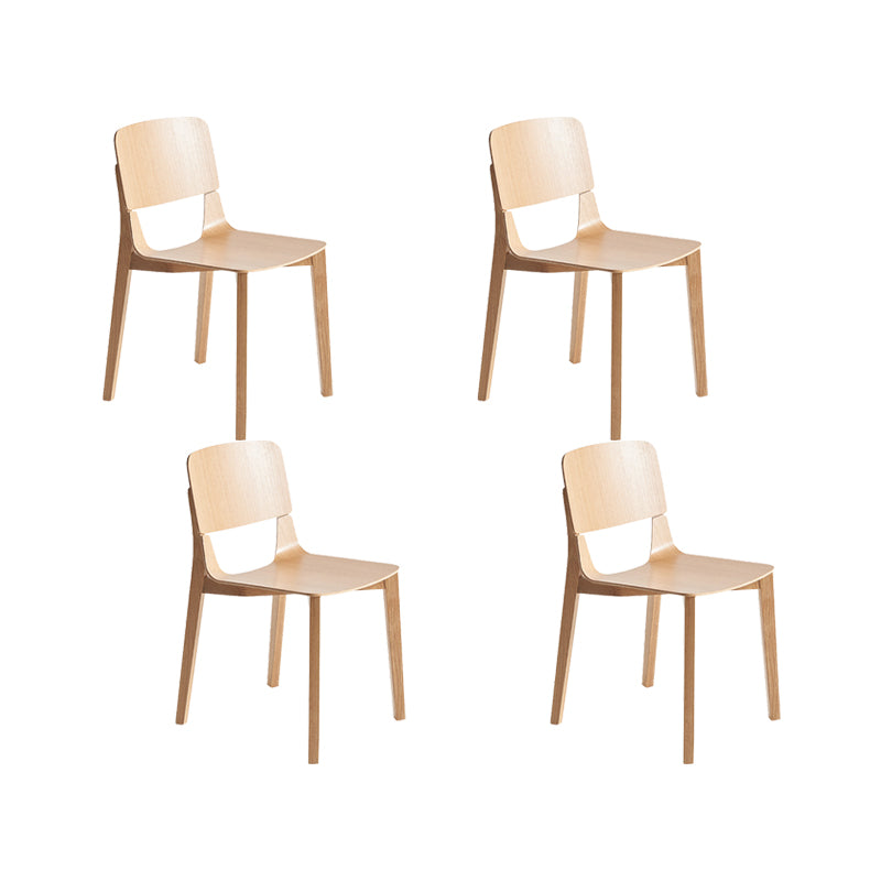 Solid Wood Side Chair Industrial Open Back Dining Chair for Home