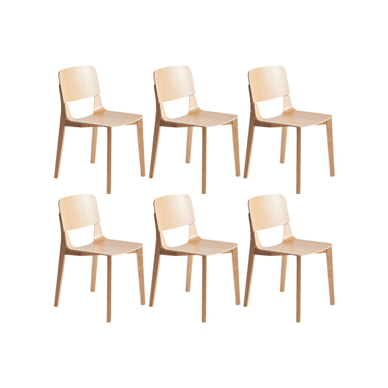Solid Wood Side Chair Industrial Open Back Dining Chair for Home