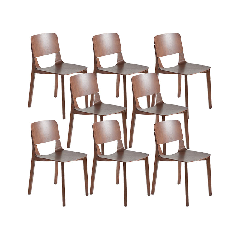 Solid Wood Side Chair Industrial Open Back Dining Chair for Home