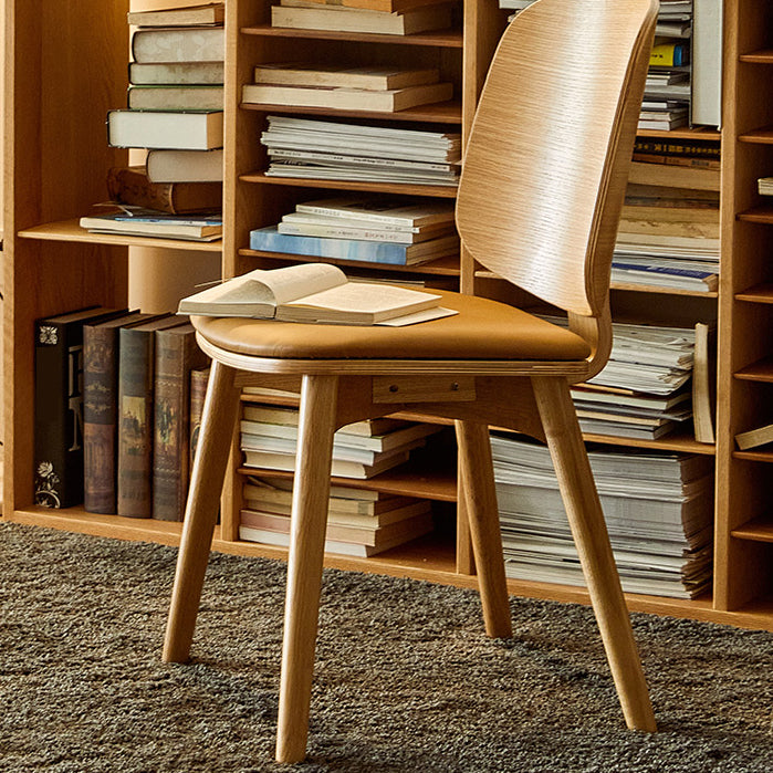 Solid Wood Side Chair Modern Low Back Indoor Dining Chair for Home