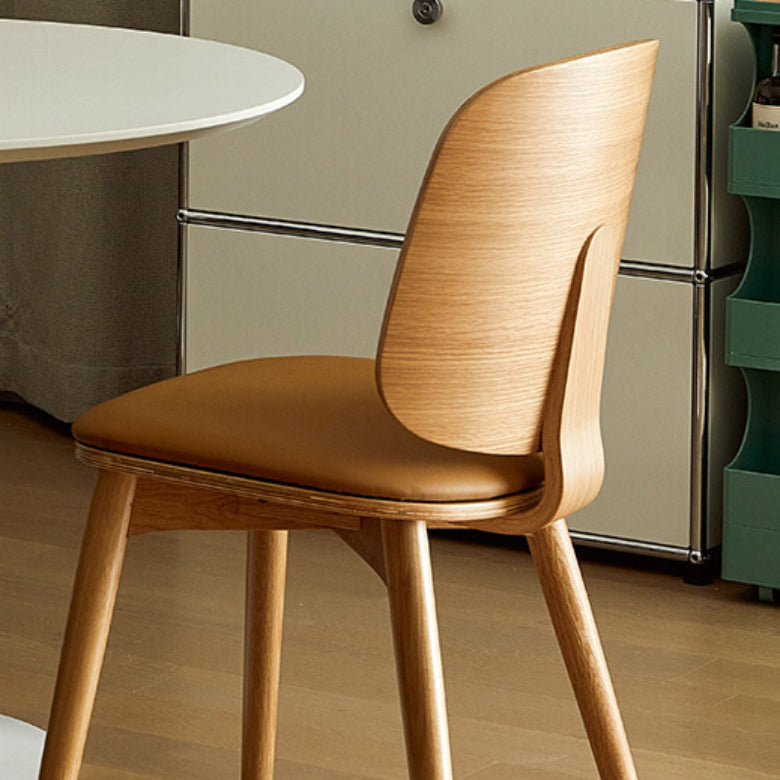 Solid Wood Side Chair Modern Low Back Indoor Dining Chair for Home