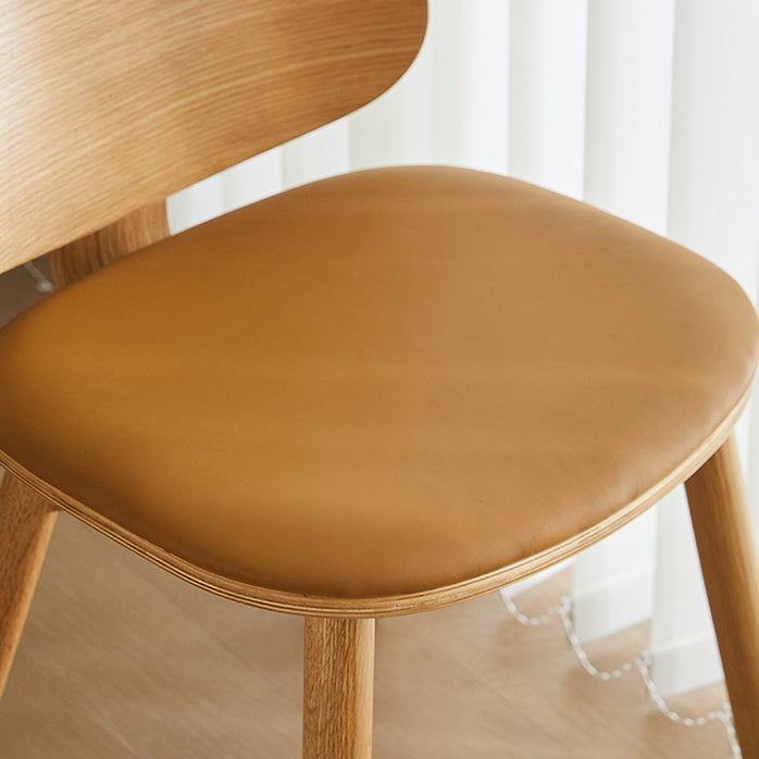 Solid Wood Side Chair Modern Low Back Indoor Dining Chair for Home