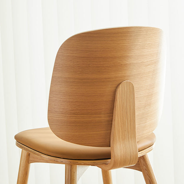 Solid Wood Side Chair Modern Low Back Indoor Dining Chair for Home