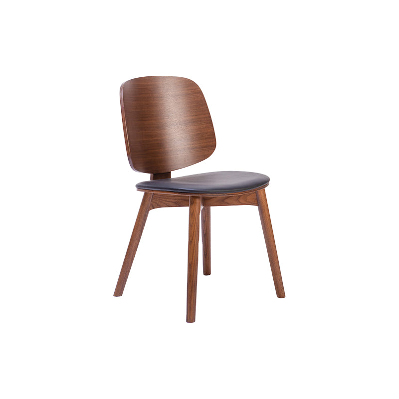Solid Wood Side Chair Modern Low Back Indoor Dining Chair for Home
