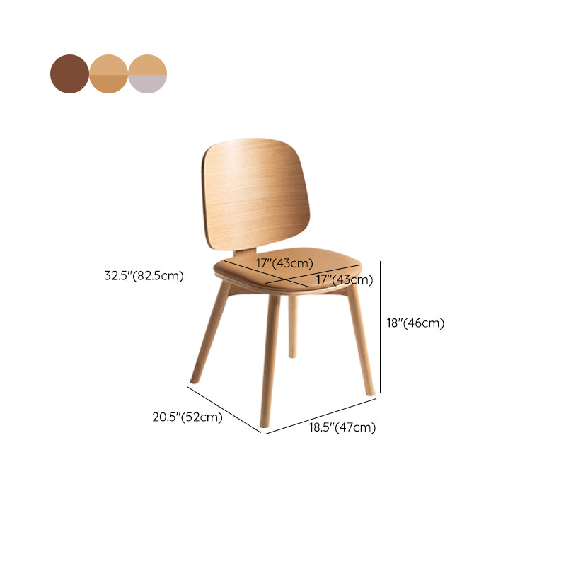 Solid Wood Side Chair Modern Low Back Indoor Dining Chair for Home
