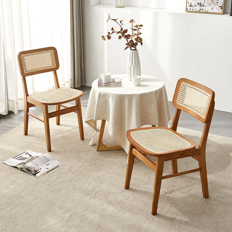 Solid Wood Kitchen Dining Chairs Open Back Chairs in Natural