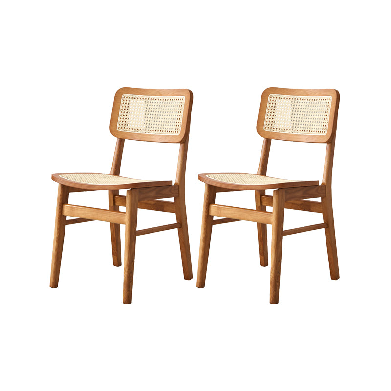 Solid Wood Kitchen Dining Chairs Open Back Chairs in Natural