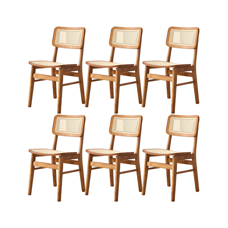 Solid Wood Kitchen Dining Chairs Open Back Chairs in Natural