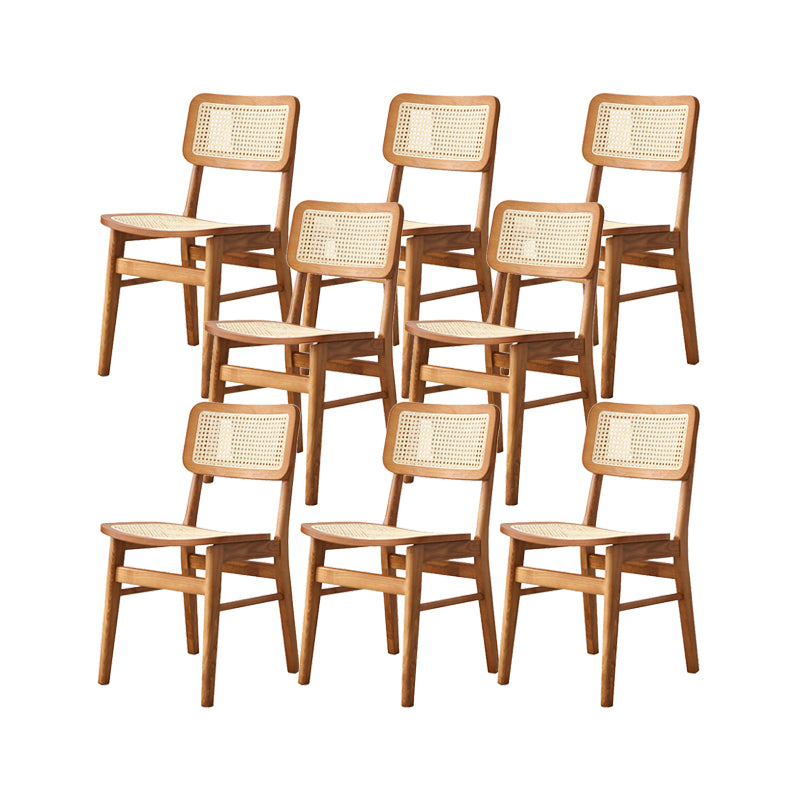 Solid Wood Kitchen Dining Chairs Open Back Chairs in Natural