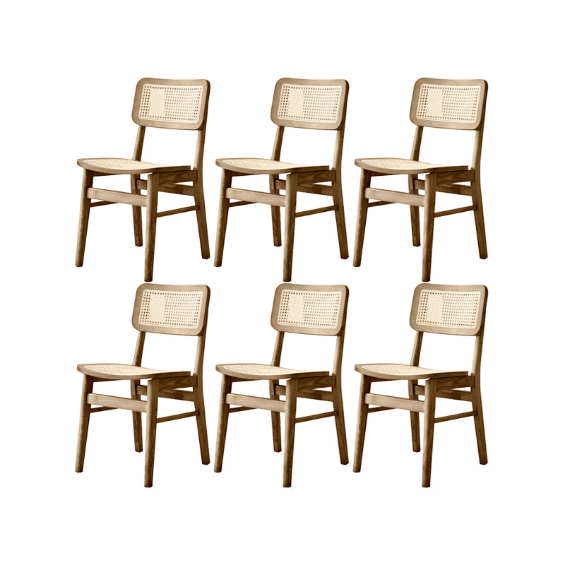 Solid Wood Kitchen Dining Chairs Open Back Chairs in Natural