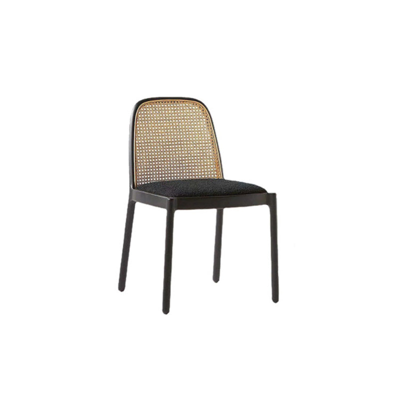 Contemporary Armless Chairs Upholstered Dining Chairs with Wood Base