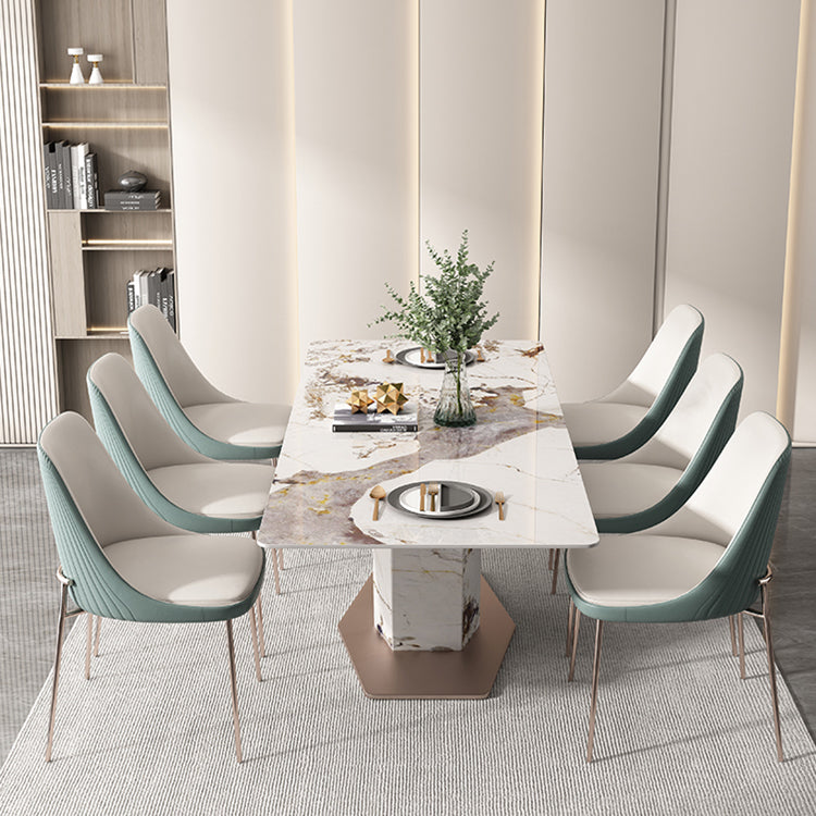 Nordic Style Green Side Chair Gold Base Side Dining Chair for Home Use