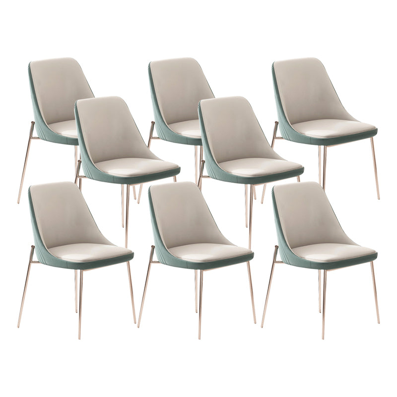 Nordic Style Green Side Chair Gold Base Side Dining Chair for Home Use