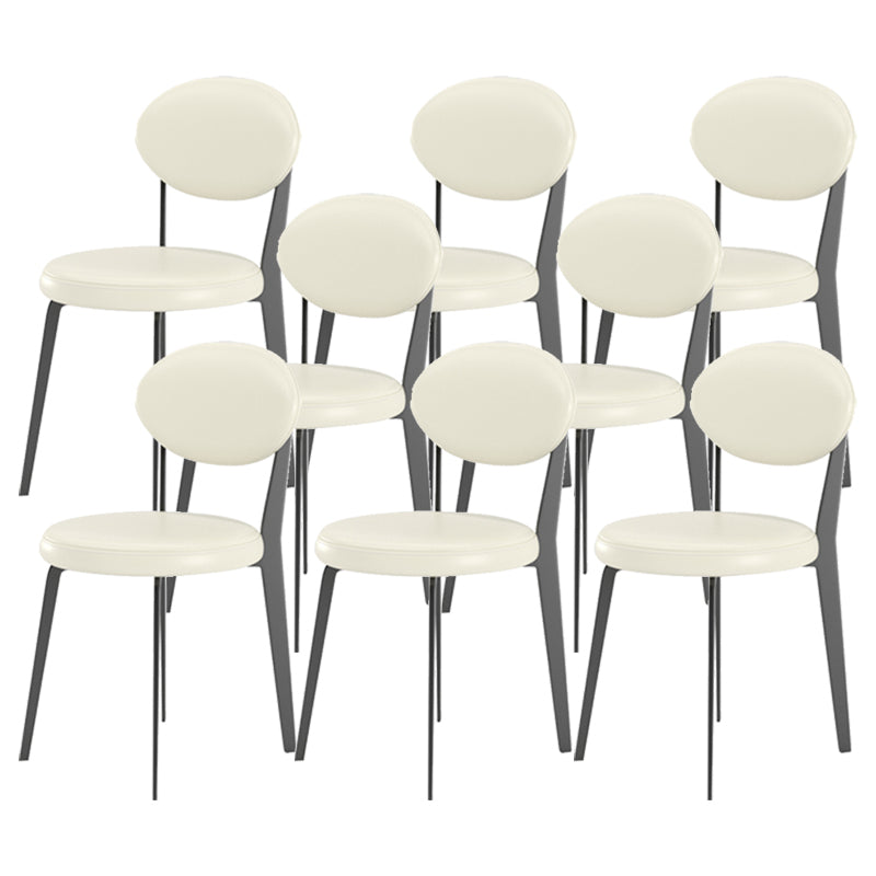 Modern Simple Side Chair Upholstered Kitchen Dining Chair with Metal Base