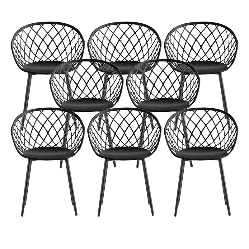 Modern Simple Arm Chair Plastic Dining Arm Chair for Living Room