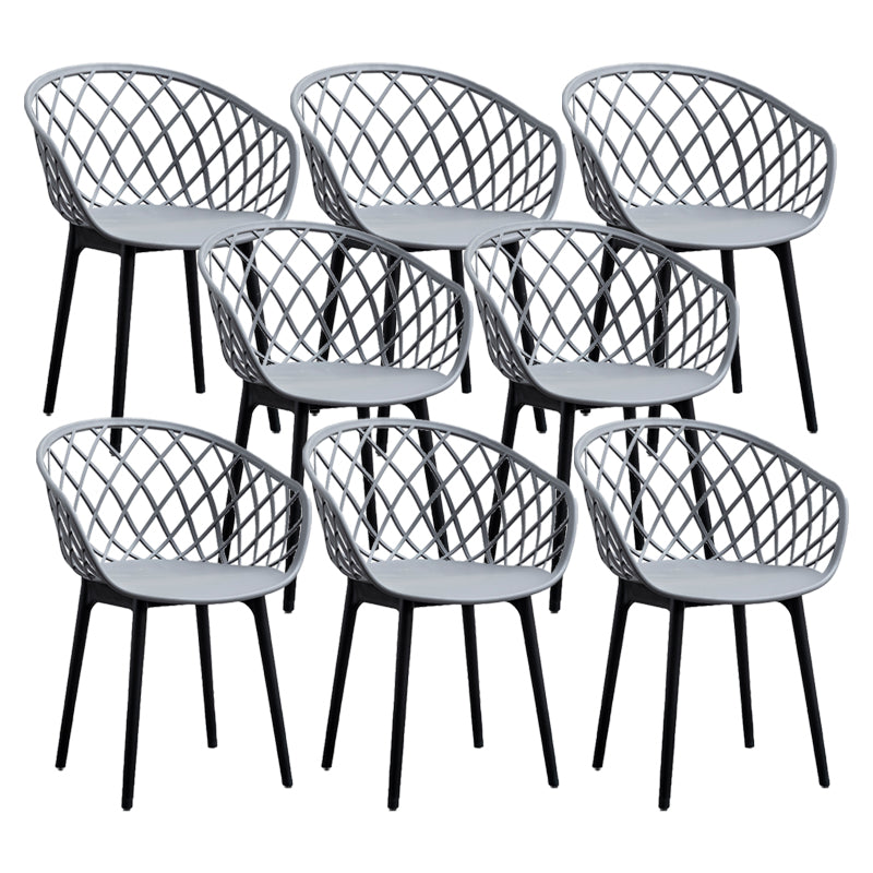 Modern Simple Arm Chair Plastic Dining Arm Chair for Living Room