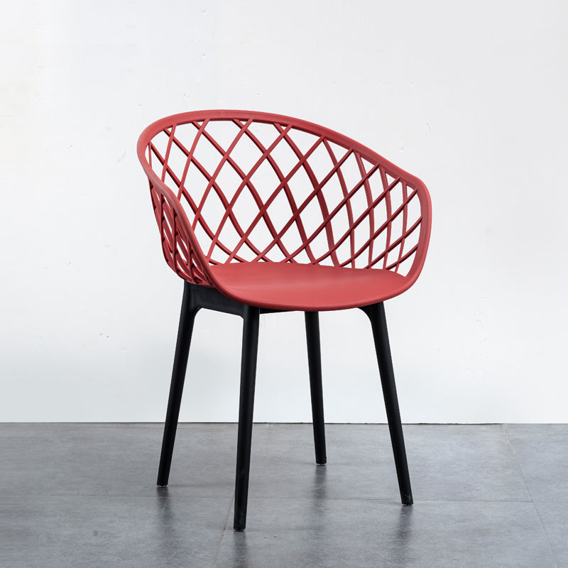 Modern Simple Arm Chair Plastic Dining Arm Chair for Living Room